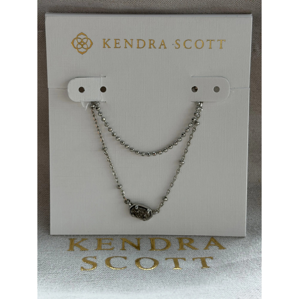Kendra Scot multi-strand black pendant necklace